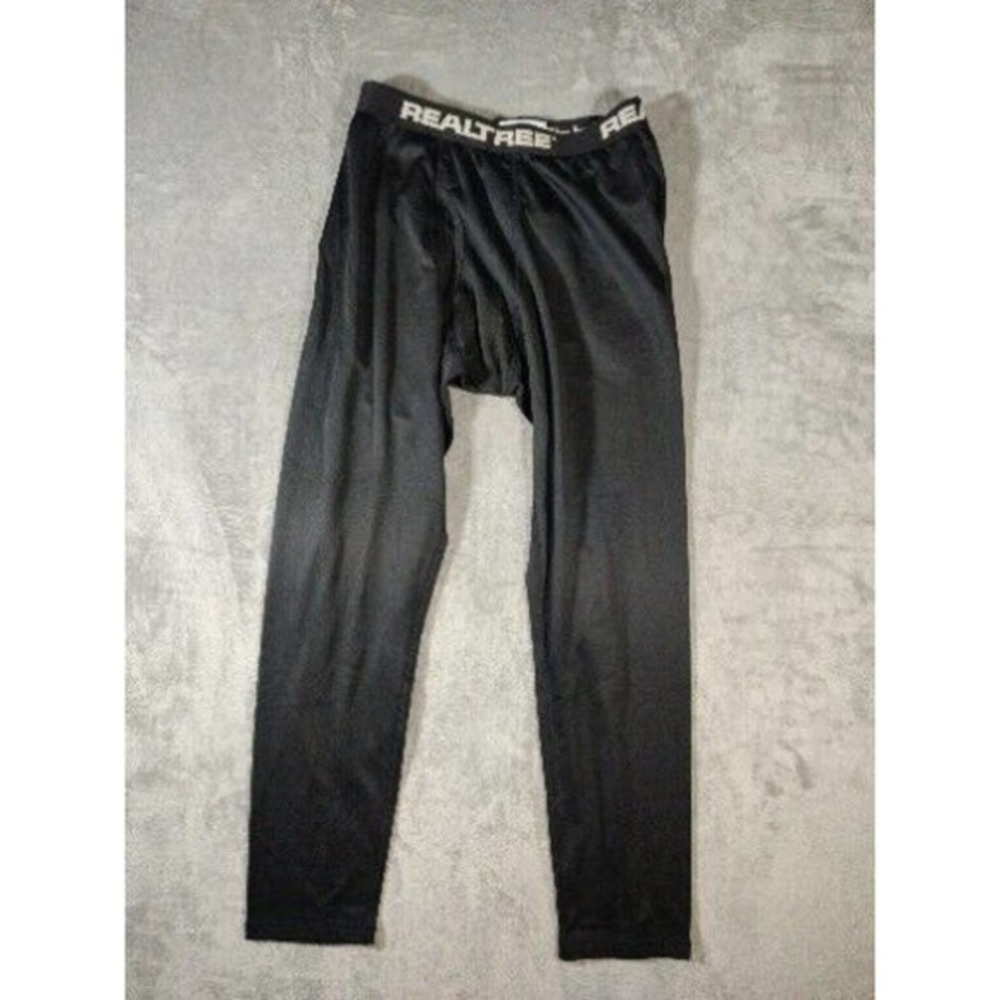 Realtree Mens Size‎ M 32-34 Black Performance Base Layer Spandex Pants